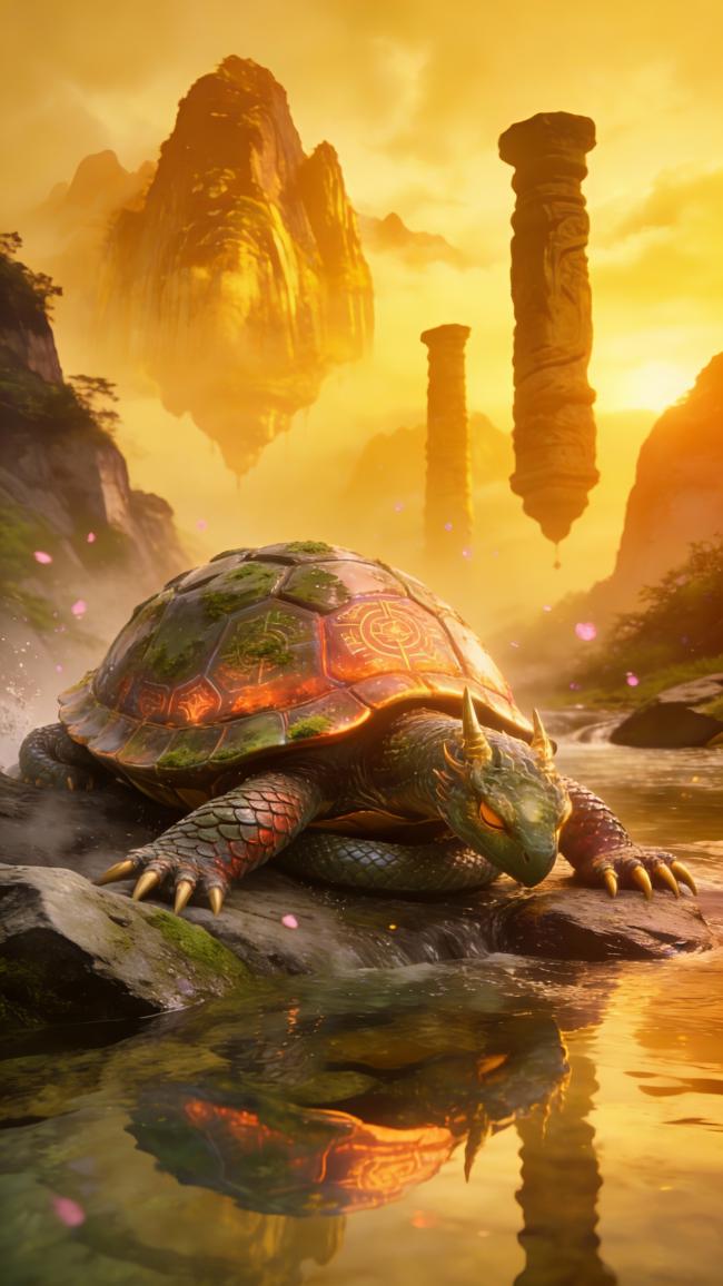 金色幻境中的玄武神龟