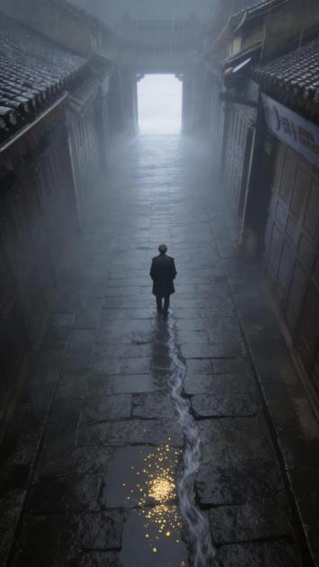 雾巷孤影·雨夜寻光