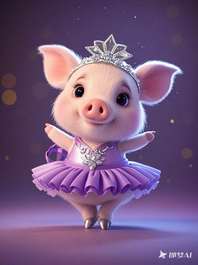 紫裙小猪芭蕾舞者梦幻登场