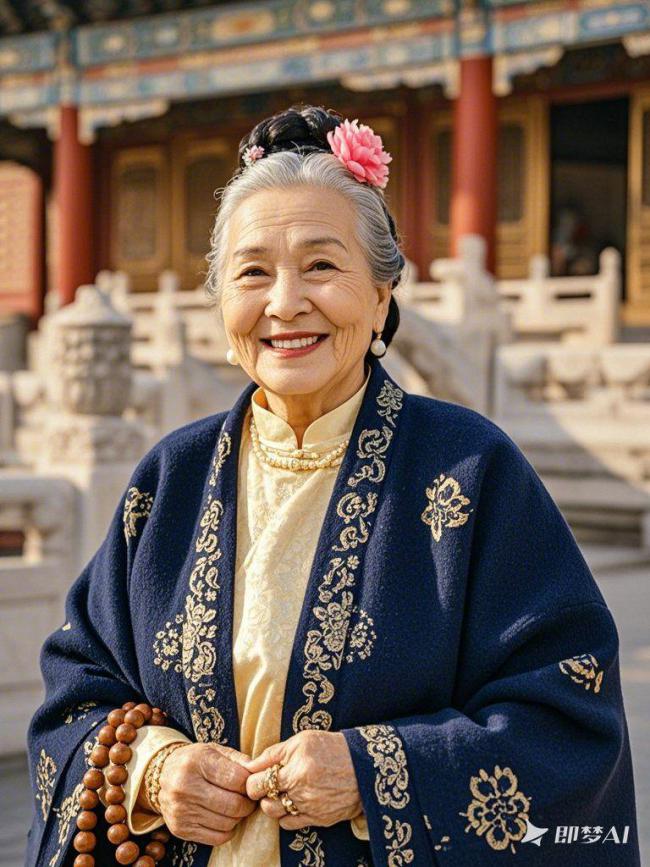 汉服老妪写真：故宫前的慈祥笑容