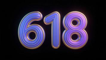 霓虹数字618科技感3D渲染图