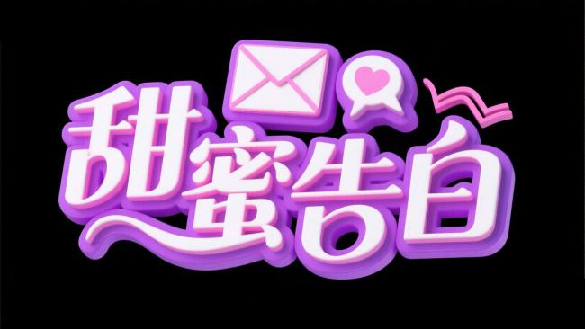 甜蜜告白艺术字设计图