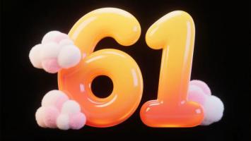 3D萌趣数字61配云朵装饰