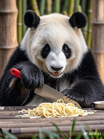 熊猫切面趣事：萌宠拟人生活瞬间