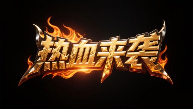 热血来袭火焰金属标题设计
