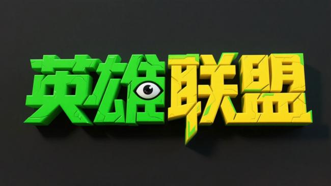 英雄联盟3D裂纹字体设计图