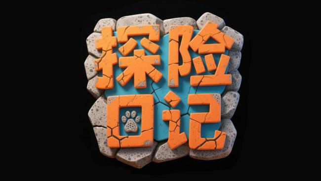 探险日记3D卡通标志设计