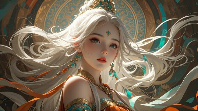 敦煌仙子飘逸古装插画