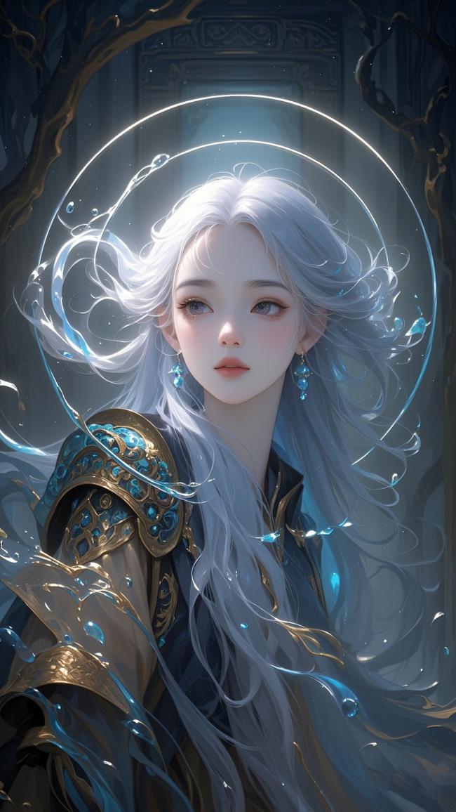 银发仙姬水韵战甲图