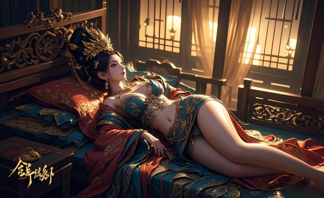 古风仕女卧榻图·新中式美学巅峰之作