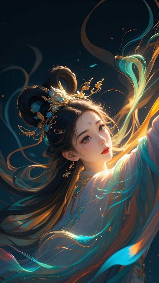 仙侠少女流光飞舞，古风华服映星辰