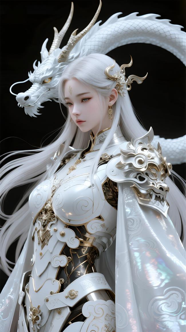 白龙战甲仙姬：玄幻铠甲女神特写