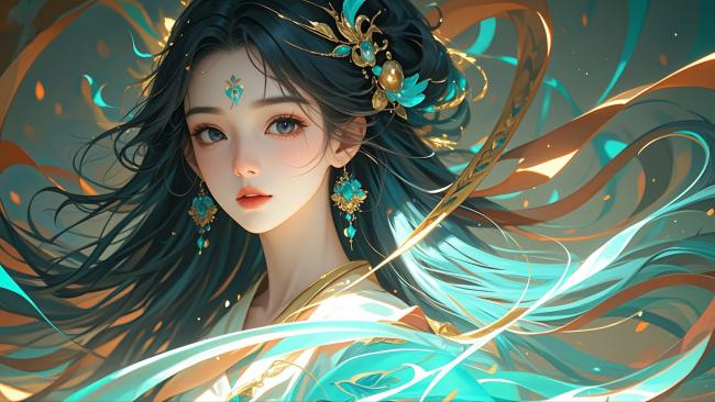 古风仕女水墨动漫插画