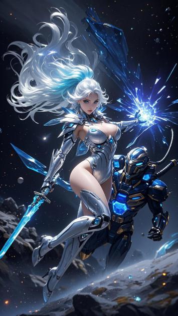 银发女战士星海激战，科幻机甲并肩出击