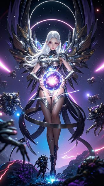 赛博天使持星核，宇宙战场霓虹燃