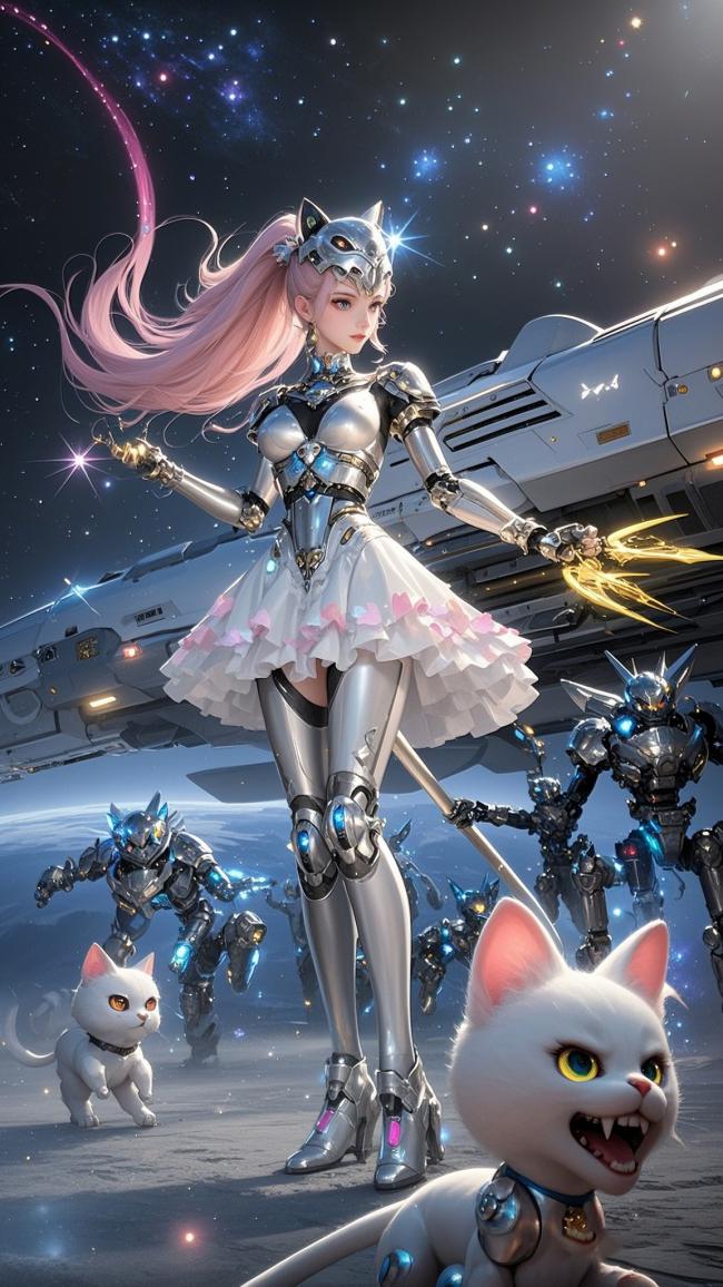 猫耳女战士与机械猫军团征战星海