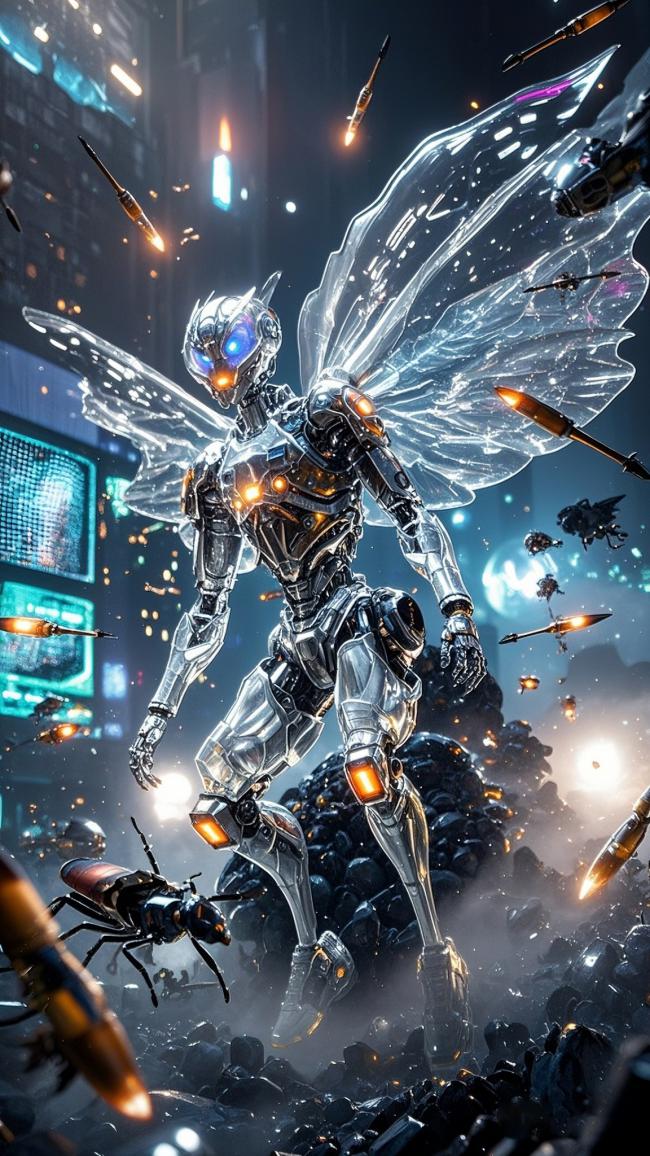 赛博机械天使大战霓虹废墟