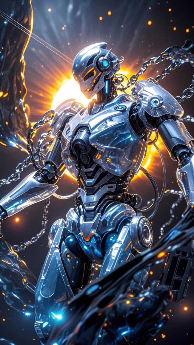 赛博机甲战士：锁链与星爆的科幻对决