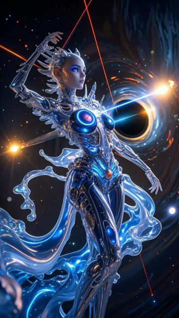 赛博朋克女战士对战黑洞奇观