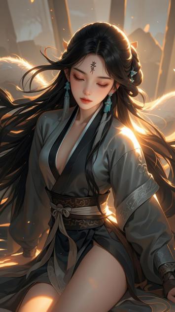 古风仙侠少女逆光写真