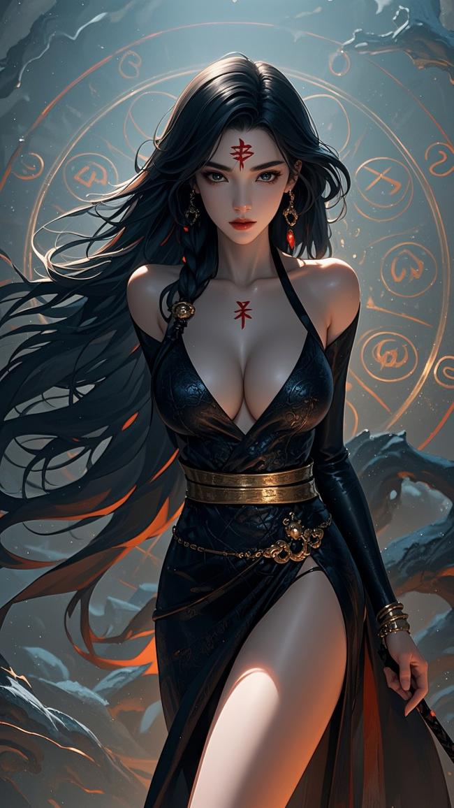 暗黑仙侠女战神，符文环绕神秘登场