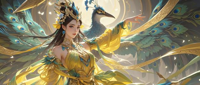 孔雀仙姬飞舞神韵图