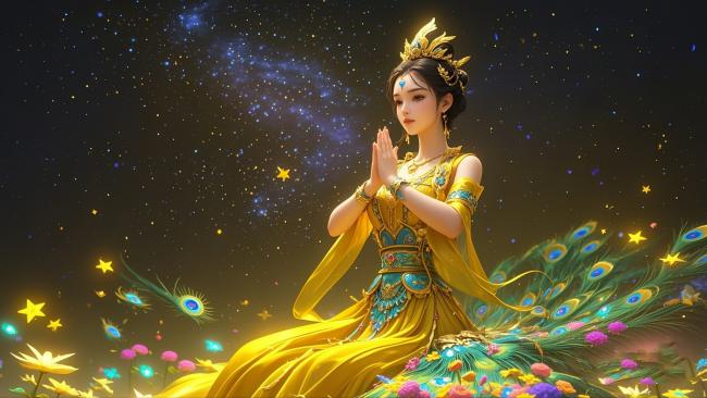 星穹神女·孔雀华裳仙幻图