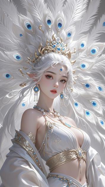 白孔雀仙子华丽写真图