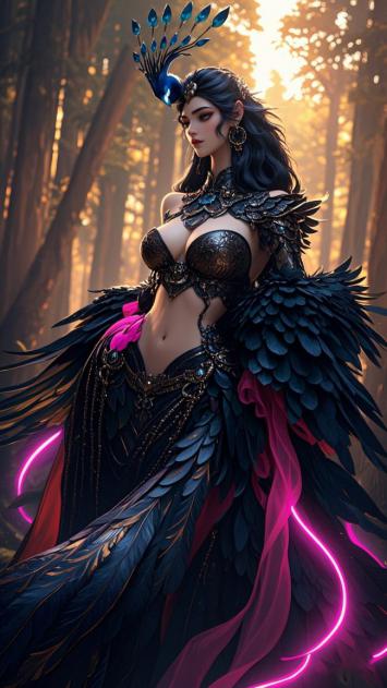 孔雀女王森林幻影：写实奇幻角色设计