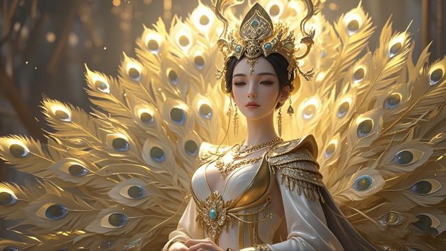 金羽神女·写实神话插画