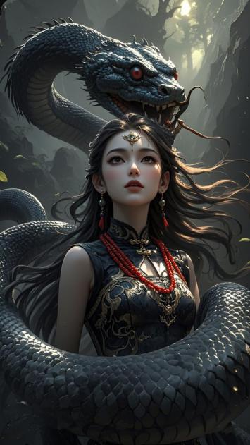 黑鳞蛇女：东方仙侠神话场景