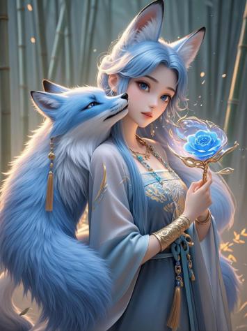 蓝狐伴仙子 · 仙侠玄幻插画
