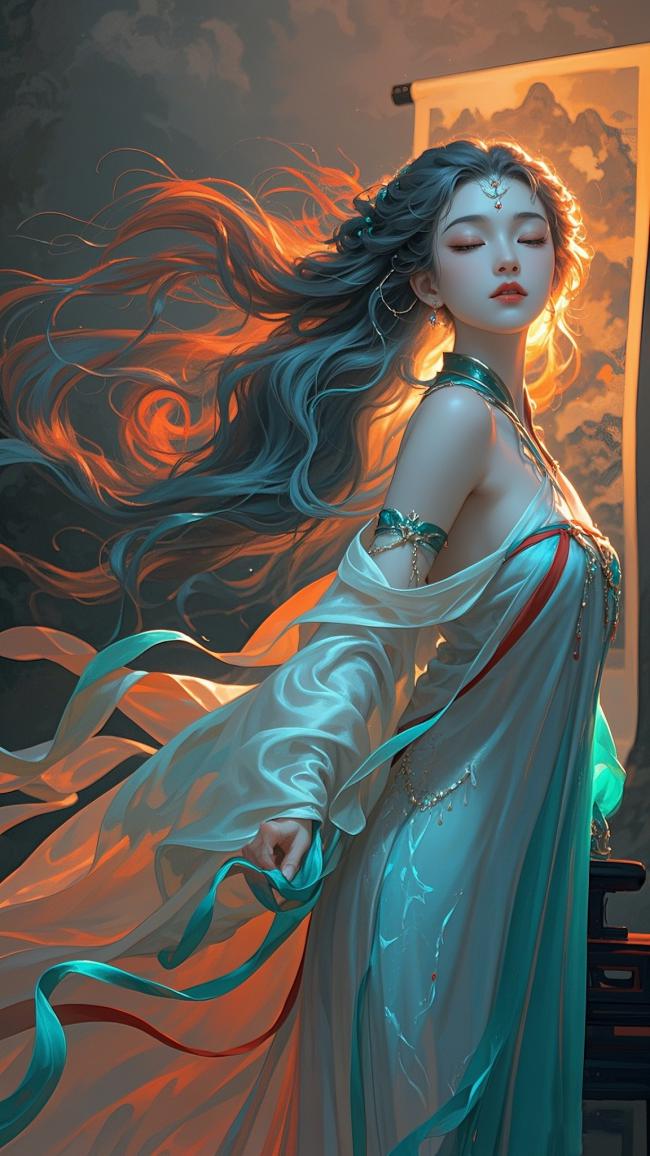 仙侠少女风姿绝世，光影流泻衣袂翩跹