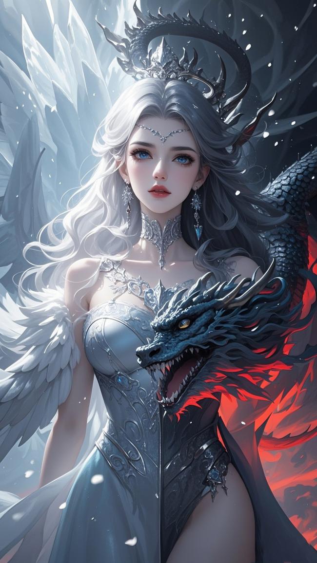 冰火双生女神：龙翼天使的史诗对决