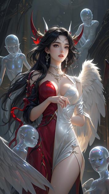 暗黑天使恶魔女角色设计图