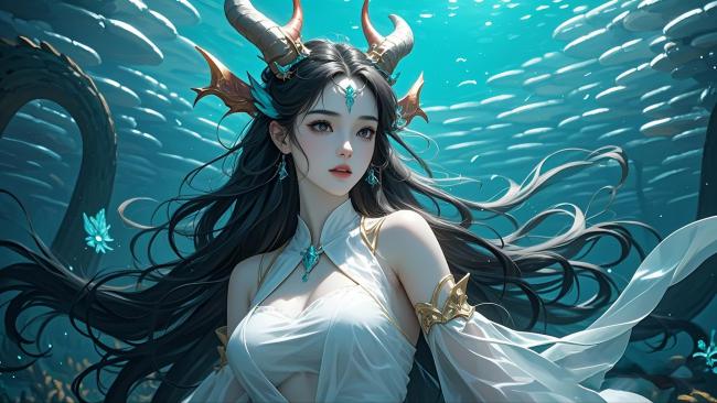 海底仙子奇幻插画