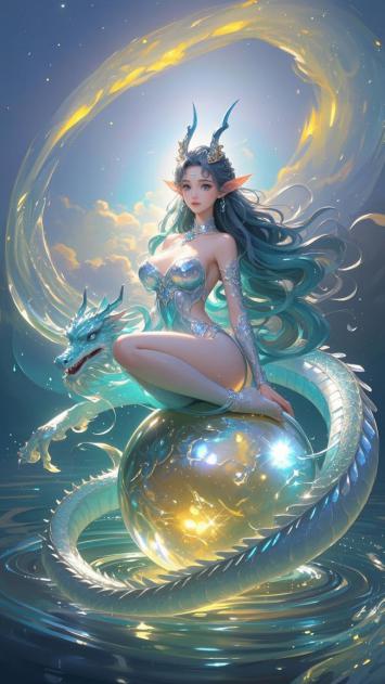 仙侠女神乘龙御光，玄幻世界巅峰视觉