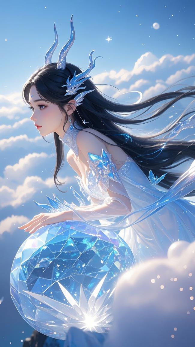 冰晶仙子云端飞舞图
