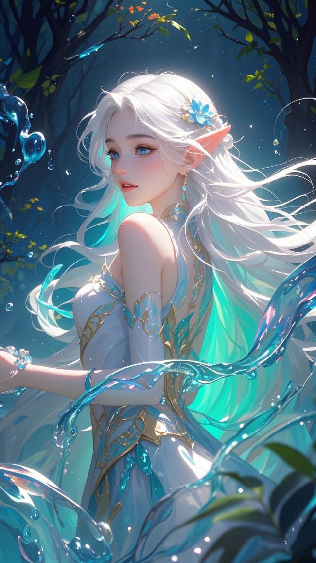 水之精灵在幽林中舞动水波 ✨