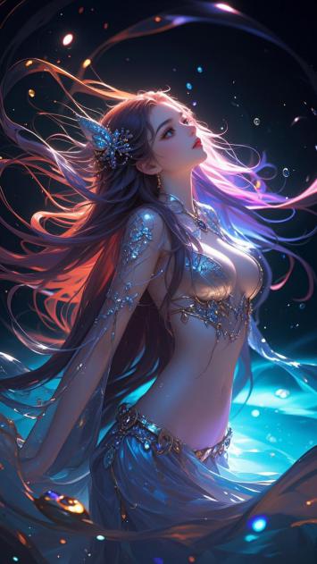 仙侠女神飘渺星河间，流光华服映星辰