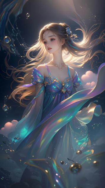 仙气飘渺的虹彩仙子插画