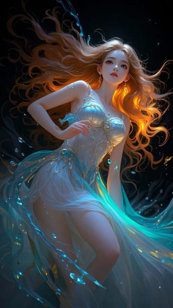 深海女神幻影：水光流泻的神话之美