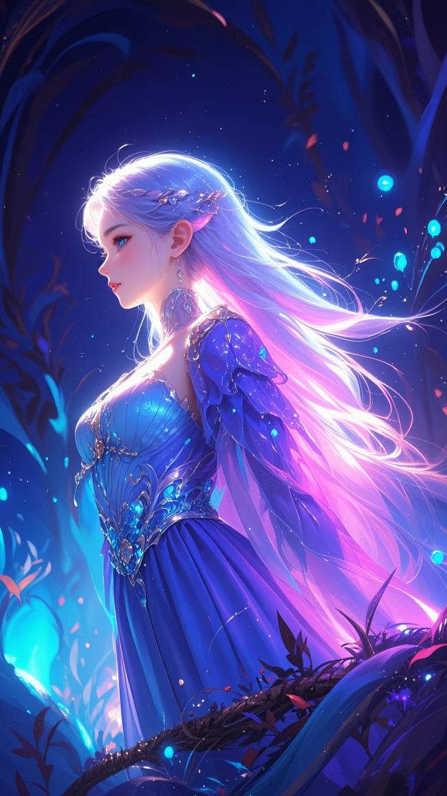 银发仙子林间幻光舞