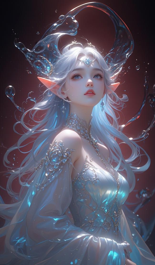 水之精灵女王：银发晶衣梦幻降临