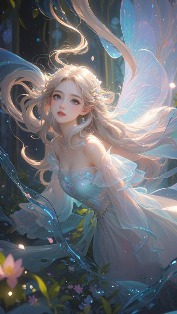 梦幻精灵少女水彩漫绘图