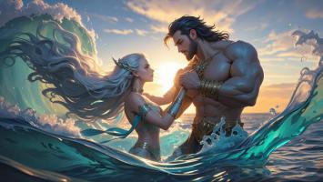 海神之吻：夕阳下的浪涛情缘