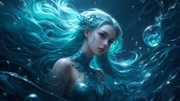 水下精灵少女写真：蓝海光影中的梦幻美人