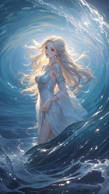海之女神：银发少女与漩涡奇景