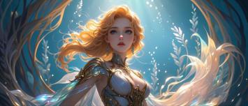 海底仙子油画风插画