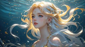 水下金发女神立绘插画